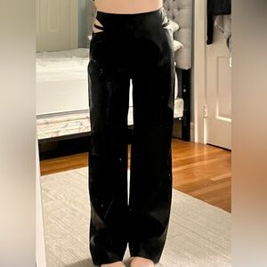 12th Tribe Vegan Leather Cutout Pants - Small